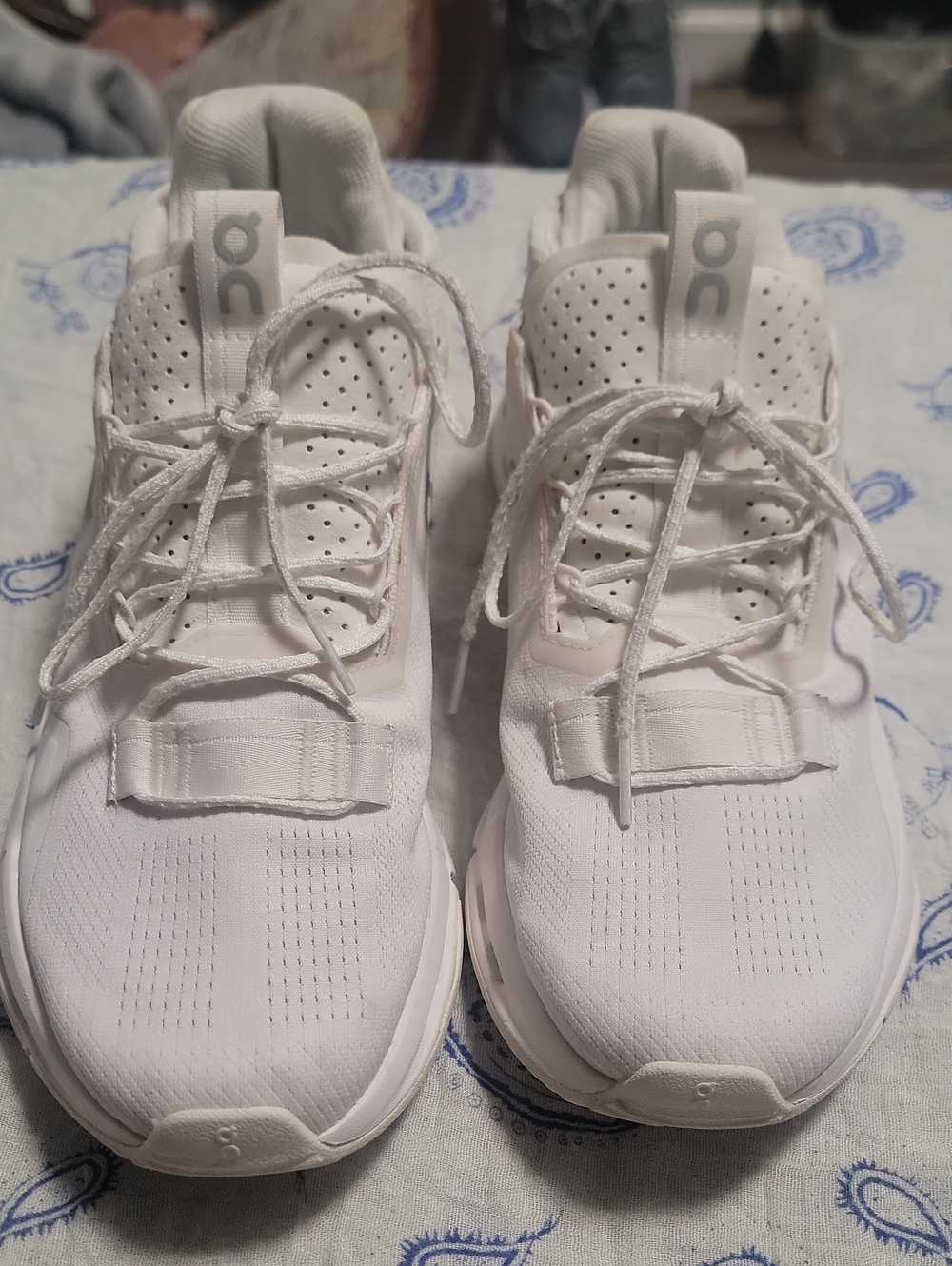 On Running White Womens Athletic Running Sneakers